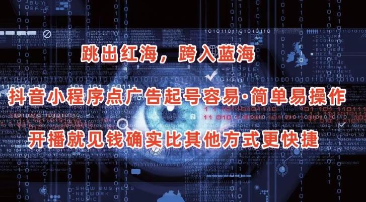 抖音小程序点广告项目，起号容易，简单易操作，开播就见有收益【揭秘】-豪讯资源网
