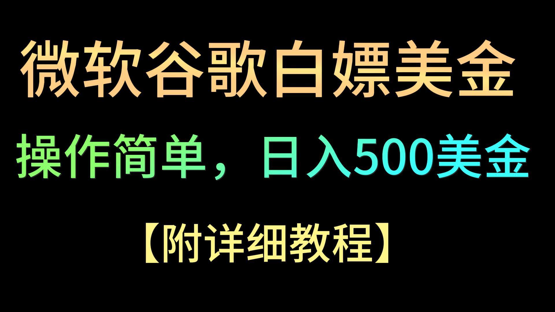 微软谷歌项目3.0，轻松日赚500+美金，操作简单，小白也可轻松入手！-豪讯资源网