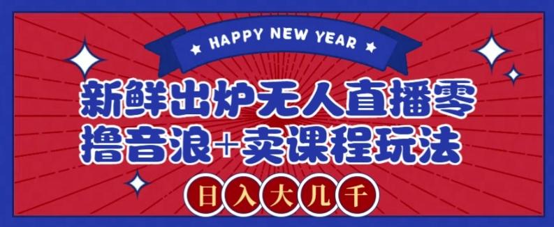 2024最新无人直播零撸音浪+卖课程玩法，日入大几千不是梦【揭秘】-豪讯资源网
