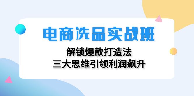 电商选品实战班：解锁爆款打造法，三大思维引领利润飙升-豪讯资源网