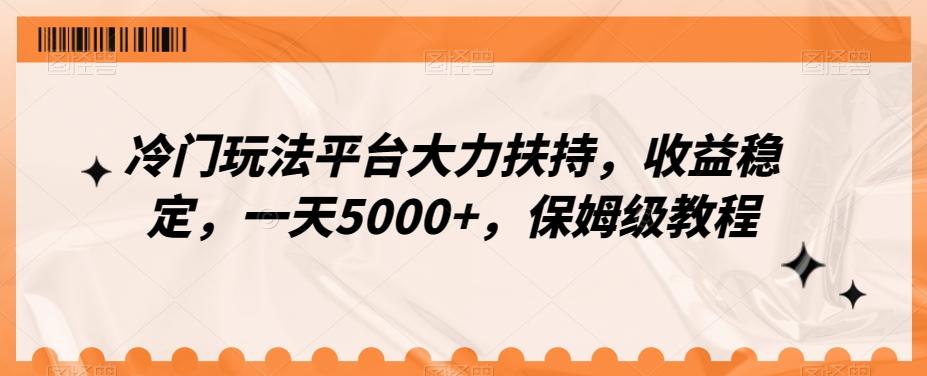 冷门玩法平台大力扶持，收益稳定，一天5000+，保姆级教程（附抖音7天起号法）-豪讯资源网