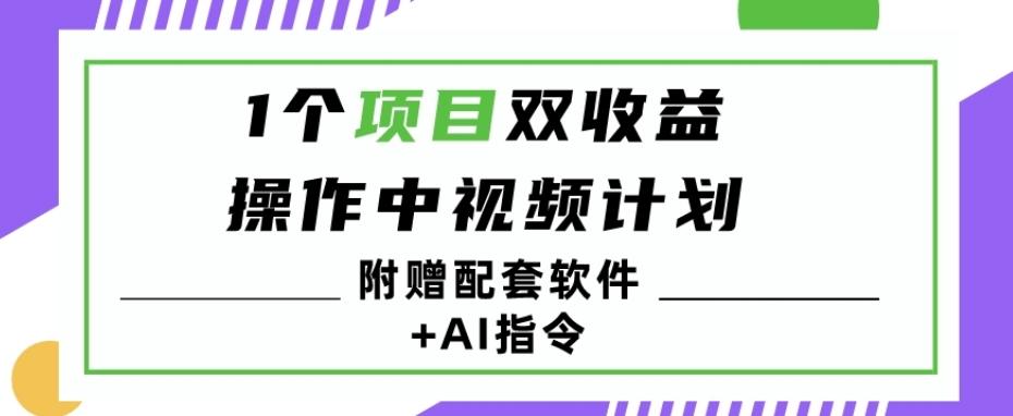 1个项目双收益？操作中视频计划1天最高3100+收益？（附赠配套软件+AI指令）-豪讯资源网
