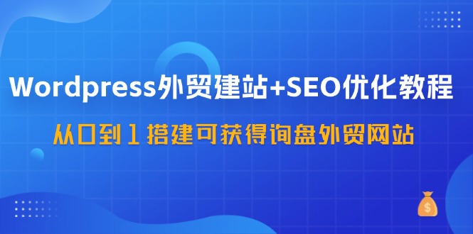 WordPress外贸建站+SEO优化教程，从0到1搭建可获得询盘外贸网站(57节课)-豪讯资源网