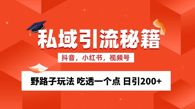 私域流量的精准化获客方法 野路子玩法 吃透一个点 日引200+ 【揭秘】-豪讯资源网