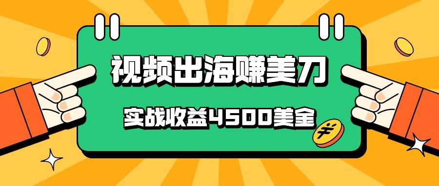国内爆款视频出海赚美刀，实战收益4500美金，批量无脑搬运，无需经验直接上手-豪讯资源网