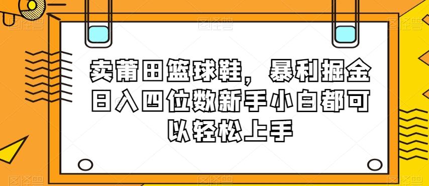 卖莆田篮球鞋，暴利掘金日入四位数新手小白都可以轻松上手【揭秘】-豪讯资源网