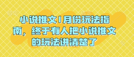 小说推文1月份玩法指南，终于有人把小说推文的玩法讲清楚了!-豪讯资源网