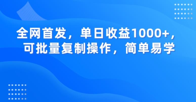 全网首发，单日收益1000+，可批量复制操作，简单易学【揭秘】-豪讯资源网
