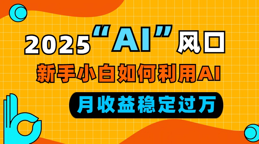 2025“ AI ”风口，新手小白如何利用ai，每月收益稳定过万-豪讯资源网