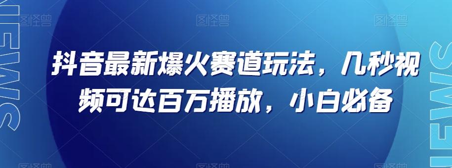 抖音最新爆火赛道玩法，几秒视频可达百万播放，小白必备（附素材）【揭秘】-豪讯资源网