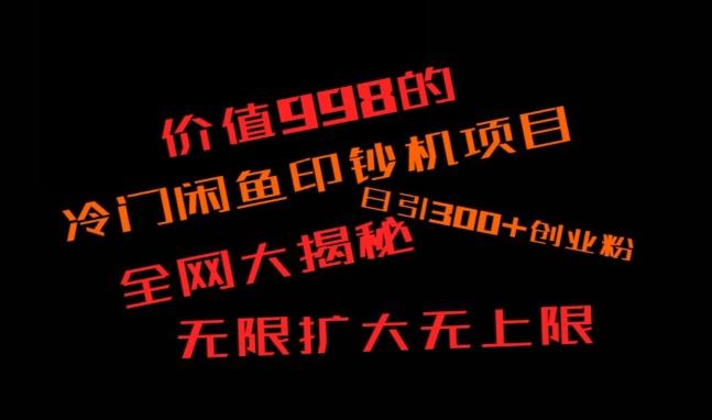 闲鱼流量印钞机项目大揭秘，日引300+创业粉，保姆级实操教程-豪讯资源网