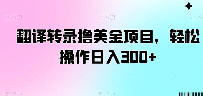 翻译转录撸美金项目，轻松操作日入300+【揭秘】-豪讯资源网