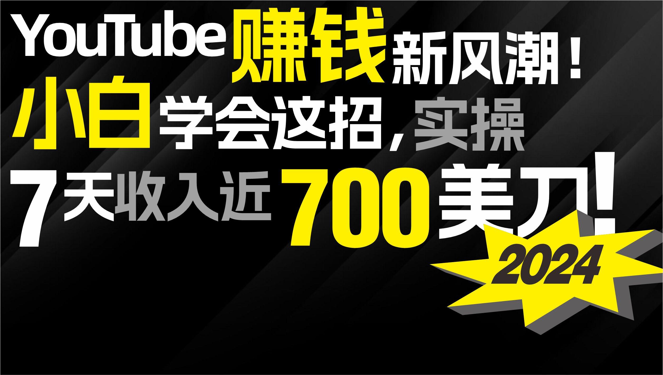 (9647期)2024 YouTube赚钱新风潮！小白学会这招，7天收入近7百美金！-豪讯资源网