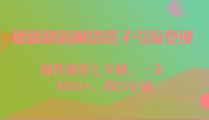 最新赛道网络搭子引流变现!!操作简单上手快，一天300+，小白专属-豪讯资源网