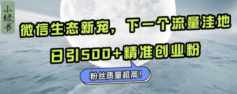 微信生态新宠小绿书：下一个流量洼地，日引500+精准创业粉，粉丝质量超高-豪讯资源网