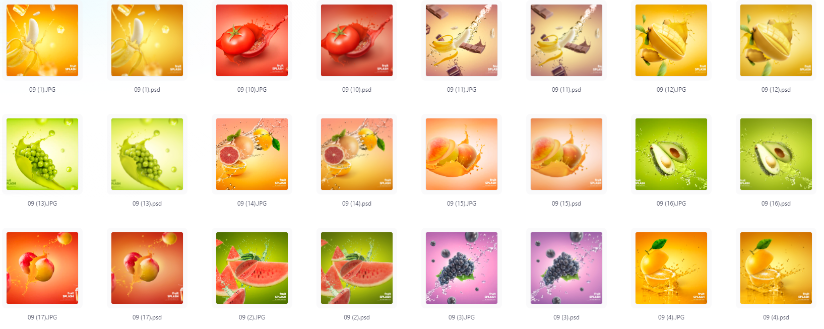餐饮水果PS模版设计素材17款-豪讯资源网