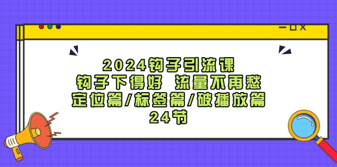 2024钩子引流课：钩子下得好流量不再愁，定位篇/标签篇/破播放篇/24节-豪讯资源网