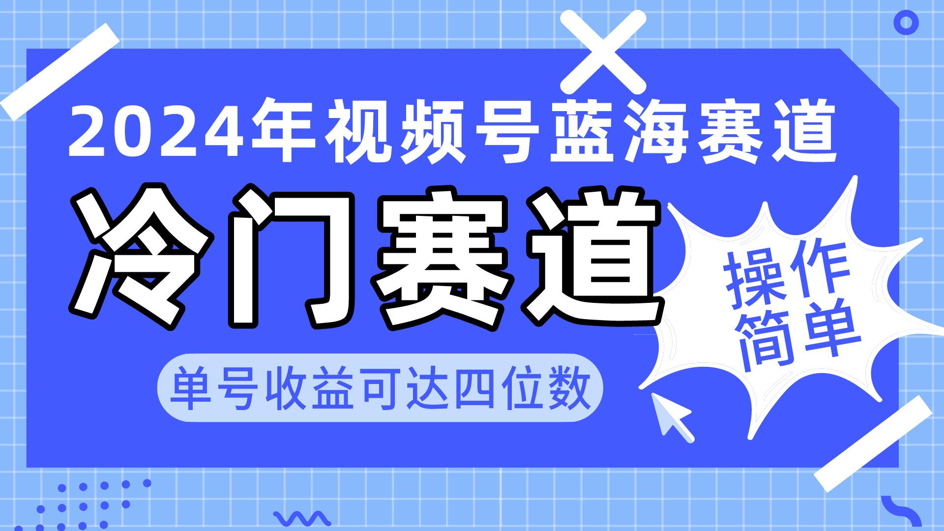 2024视频号冷门蓝海赛道，操作简单 单号收益可达四位数(教程+素材+工具-豪讯资源网