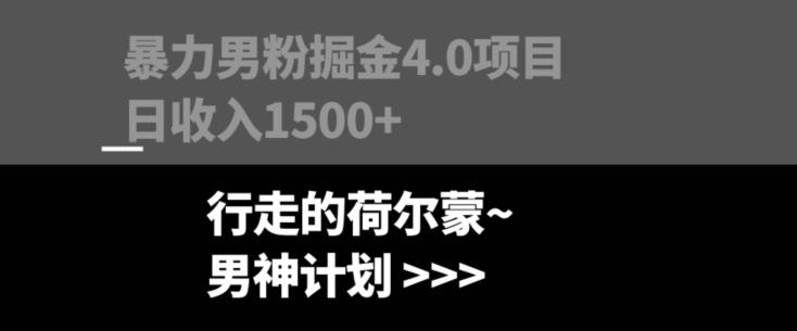 暴力男粉掘金4.0项目不违规不封号无脑复制单人操作日入1000+-豪讯资源网