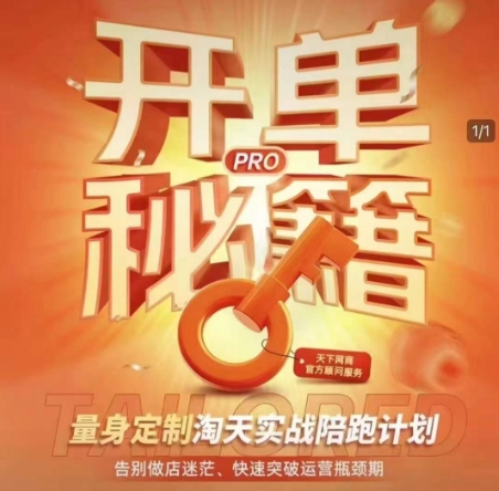 淘宝开单秘籍PRO，量身定制淘天实战陪跑计划，告别做店迷茫、快速突破运营瓶颈期-豪讯资源网
