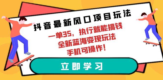 (9948期)抖音最新风口项目玩法，一单35，执行就能搞钱 全新蓝海变现玩法 手机可操作-豪讯资源网
