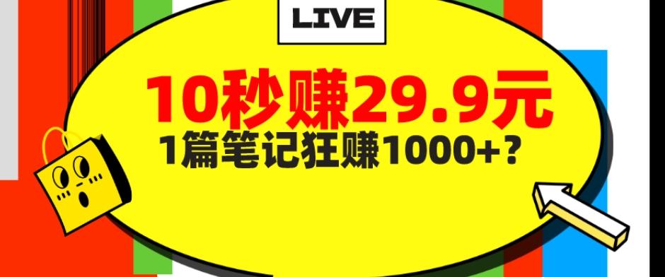 她，靠1个软件，10秒赚29.9元，1篇笔记狂赚1000+？-豪讯资源网