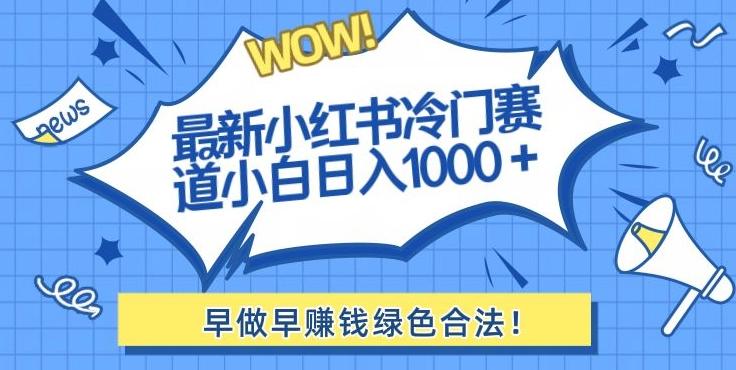 最新小红书冷门赛道日入1000+一部手机小白轻松-豪讯资源网