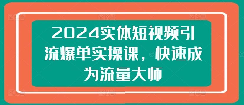 2024实体短视频引流爆单实操课，快速成为流量大师-豪讯资源网