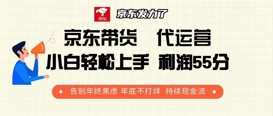 京东带货 代运营 利润55分 告别年终焦虑 年底不打烊 持续现金流-豪讯资源网