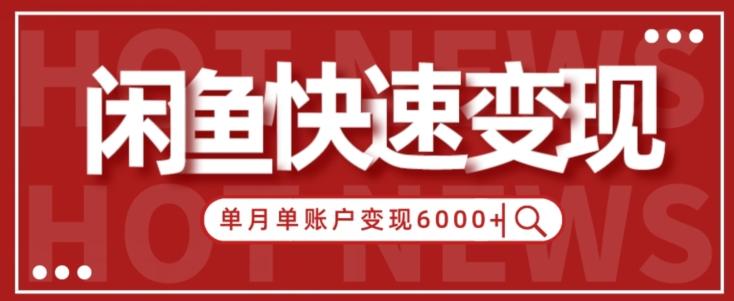 【新手项目】小白快速在闲鱼单月单账号变现6000+的秘密-豪讯资源网