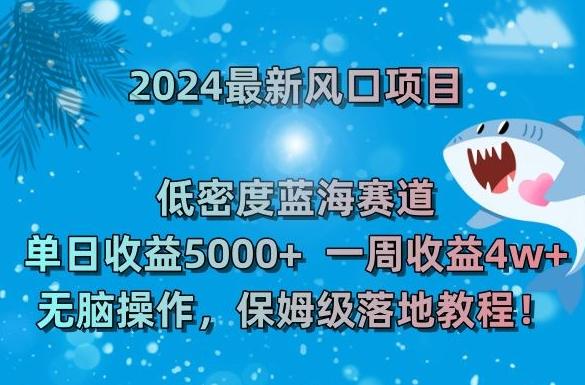 2024最新风口项目，低密度蓝海赛道，单日收益5000+，一周收益4w+！【揭秘】-豪讯资源网