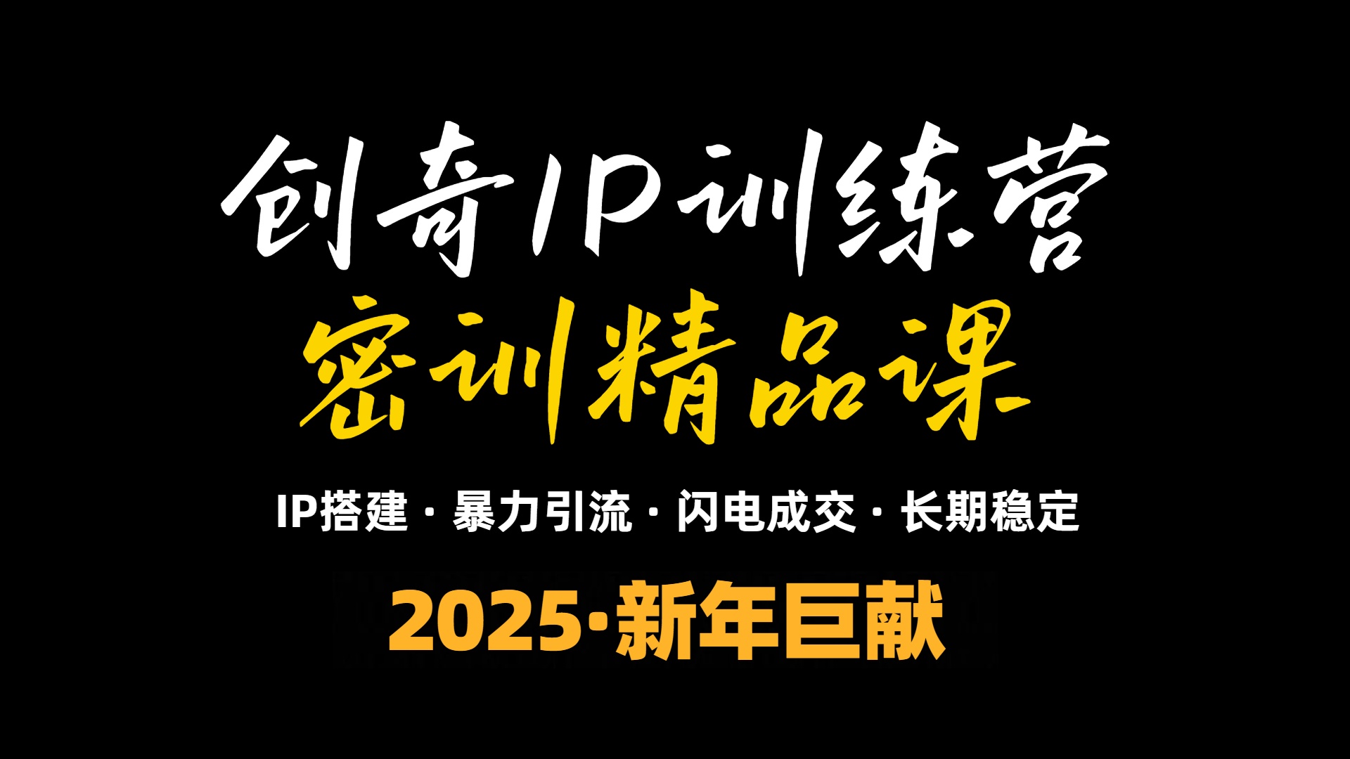 2025年“知识付费IP训练营”小白避坑年赚百万，暴力引流，闪电成交-豪讯资源网