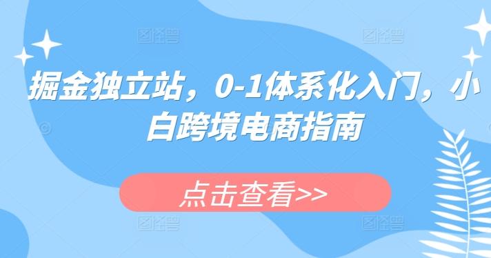 掘金独立站，0-1体系化入门，小白跨境电商指南-豪讯资源网
