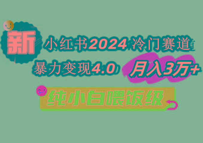 小红书2024冷门赛道 月入3万+ 暴力变现4.0 纯小白喂饭级-豪讯资源网
