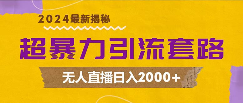 超暴力引流套路，无人直播日入2000+-豪讯资源网
