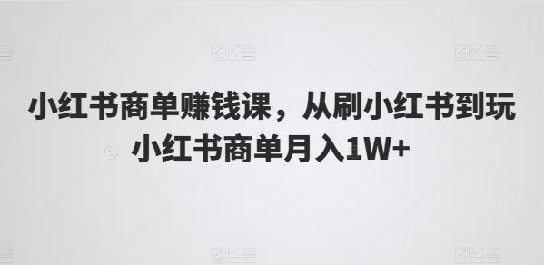 小红书商单赚钱课，从刷小红书到玩小红书商单月入1W+-豪讯资源网