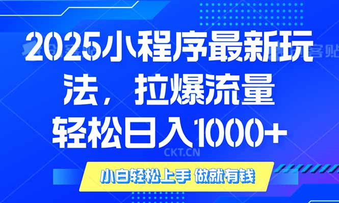 2025年小程序最新玩法，流量直接拉爆，单日稳定变现1000+-豪讯资源网