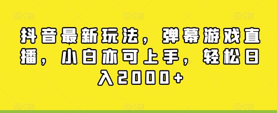 抖音最新玩法，弹幕游戏直播，小白亦可上手，轻松日入2000+-豪讯资源网