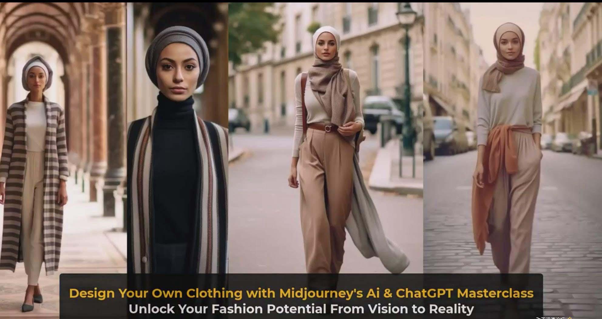 图片[10]-利用 Midjourneys Ai 人工智能设计自己的服装AI大师班-10节课-中英字幕-豪讯资源网