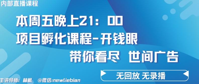 4.26日内部回放课程《项目孵化-开钱眼》赚钱的底层逻辑【揭秘】-豪讯资源网
