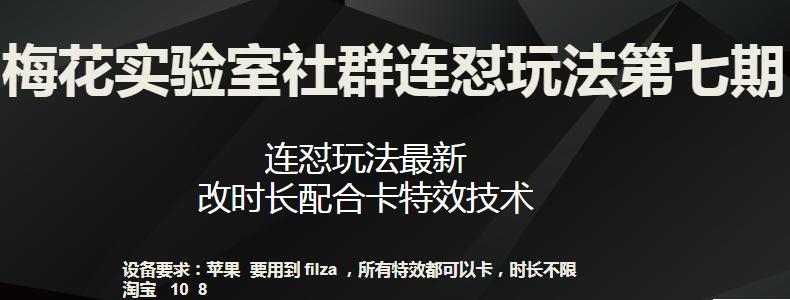 梅花实验室社群连怼玩法第七期，连怼玩法最新，改时长配合卡特效技术-豪讯资源网