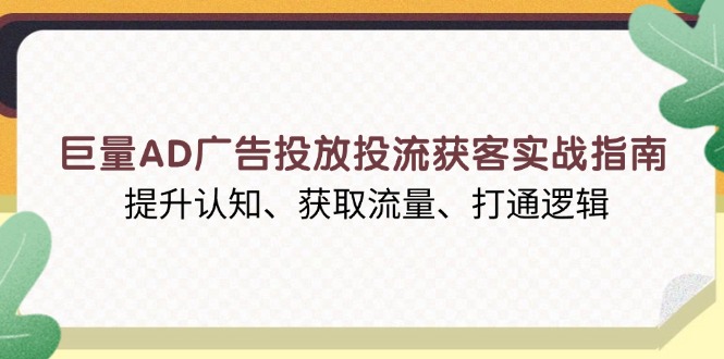 巨量AD广告投放投流获客实战指南，提升认知、获取流量、打通逻辑-豪讯资源网