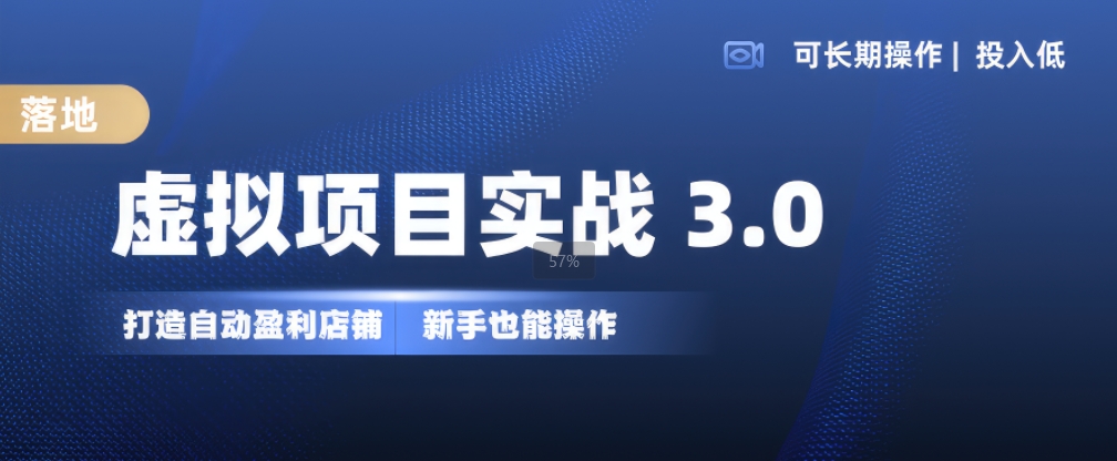 虚拟项目实战3.0，打造自动盈利店铺，可长期操作投入低，新手也能操作-豪讯资源网