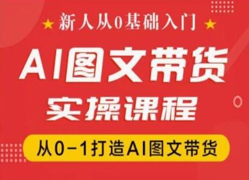 新人从0基础入门，抖音AI图文带货实操课程，从0-1打造AI图文带货-豪讯资源网