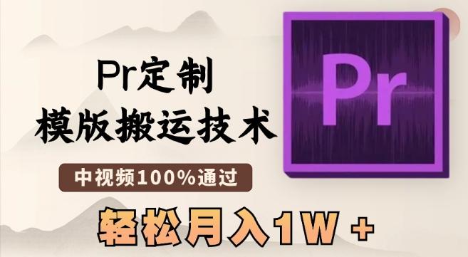 最新Pr定制模版搬运技术，中视频100%通过，几分钟一条视频，轻松月入1W＋【揭秘】-豪讯资源网