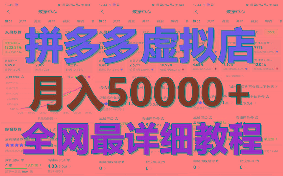 拼多多虚拟电商训练营月入50000+你也行，暴利稳定长久，副业首选-豪讯资源网