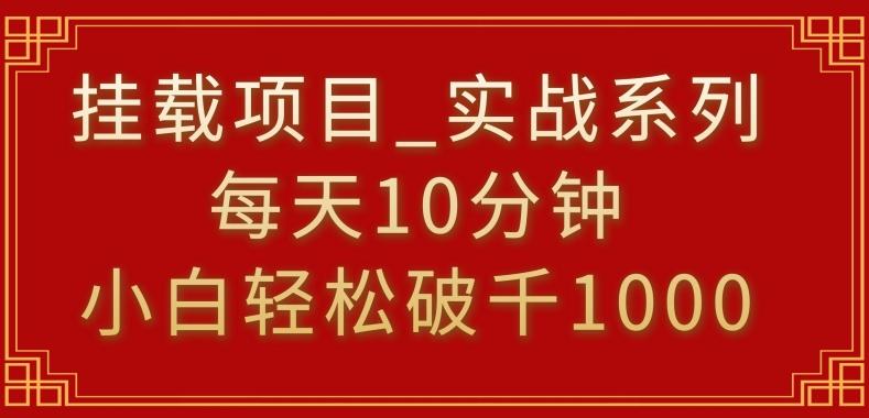 挂载项目，小白轻松破1000，每天10分钟，实战系列保姆级教程【揭秘】-豪讯资源网