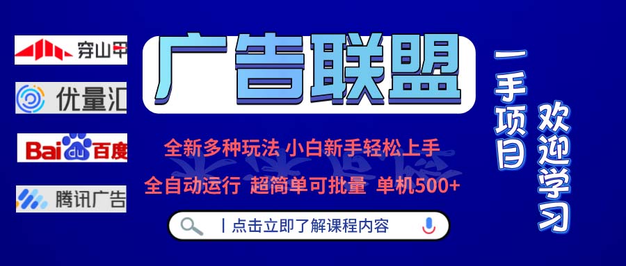 广告联盟 全新多种玩法 单机500+  全自动运行  可批量运行-豪讯资源网