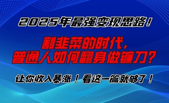 2025年最强变现思路，割韭菜的时代， 普通人如何翻身做镰刀？【揭秘】-豪讯资源网