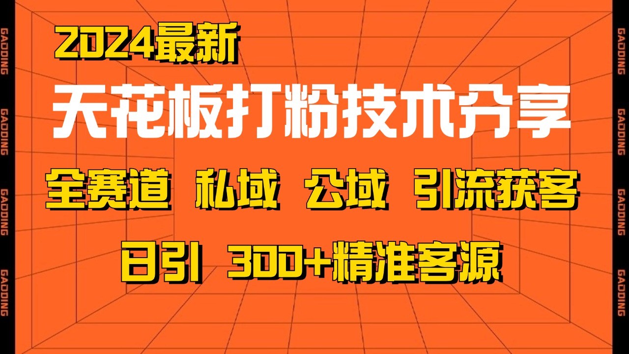 天花板打粉技术分享，野路子玩法 曝光玩法免费矩阵自热技术日引2000+精准客户-豪讯资源网